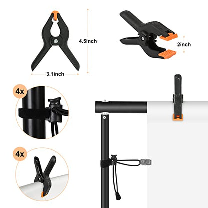 Backdrop Stand, Maxztill 8.5x10Ft Adjustable Photo Backdrop Stand Kit,Backdrop Stand for Parties,4 Crossbars,6 Background Clamps,4 Backdrop Clip Holder,2 Sandbags,1 Carry Bag for Wedding/Photoshoot - size: 8.5X10ft Backdrop Stand
