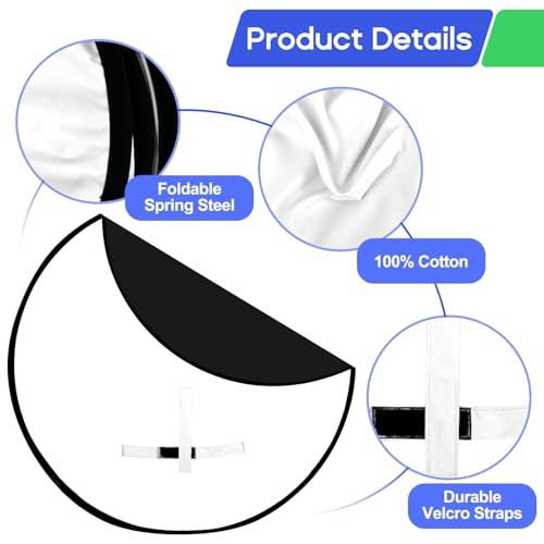 Portable Black White Screen Chair, 57 in Screen Backdrop with Stand 2-in-1Double Sided Foldable Blackwhite Background, for Video Chats and Meetings, Photography, Photo Zoom, Streaming Games - color: Black/White