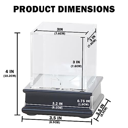 DisplayGifts Baseball Display Case Wooden Lacrosse Ball Stand 98% UV High Protection All -Sides Closure Cube for a Home Run or Autographed Ball Black Bottom - color: Black