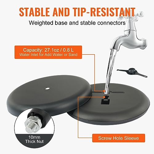 VEVOR Pedestal Sign Holder, 8.5 x 11 Inch Vertical and Horizontal Adjustable Poster Stand, Heavy-Duty Floor Standing Sign Holder with Round Base for Display, Advertisement, and Outdoor, Black - size: 8.5 x 11 Inch