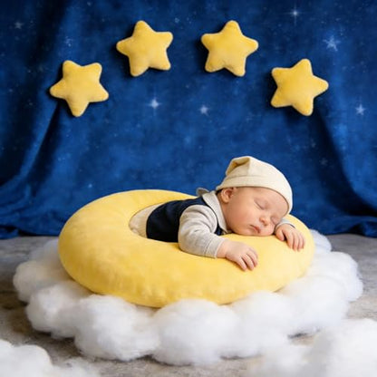 Newborn Photography Props 5Pcs Baby Moon Star Pillow Set Newborn Photography Posing Pillows Adjustable Photography Props, Yellow - color: Yellow