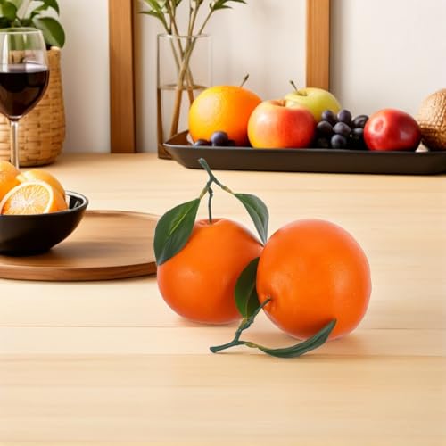 Hemobllo 2pcs Realistic Artificial Oranges Fake Fruit Display Props Lifelike Orange Home Décor Ornaments for Cabinet Shop Window Photography and Party Decoration