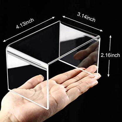 Chuangdi 2 Sets Acrylic Display Risers, Product Stand, Jewelry Display Riser Shelf Showcase Fixtures for Dessert Cupcake Candy Figure Treat Action Showcase(Clear,Small Set) - color: Clear, size: Small Set