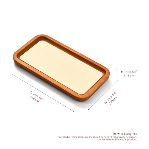 Solid Wood Jewelry Display Flat Tray for Rings Earrings Necklace Bracelet, Jewelry Photograph Display(Beige,M) - color: Beige, size: 18 * 10 * 1.5cm