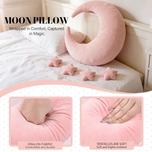 Newborn Photography Props 5Pcs Baby Moon Star Pillow Set Newborn Photography Posing Pillows Adjustable Photography Props, Pink - color: Pink
