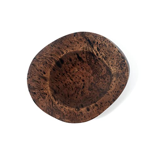 Lipper International 1210 Acacia Burl Finish Serving Board with Feet for Cheese, Crackers, and Hors D'oeuvres, Medium, 10" to 13" Diameter x 2" (Pack of 6) - size: Medium, 10" to 13" Diameter x 2" (Pack of 6)