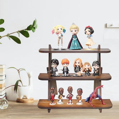 Wooden Display Stand, Tiered Cupcake Stand, 3 Tier Display Stand Riser, Rustic Risers Dessert Table Display Shelf Spice Rack Organizer Holder, Cologne Stand Perfume Organizer Stand - color: Walnut-L