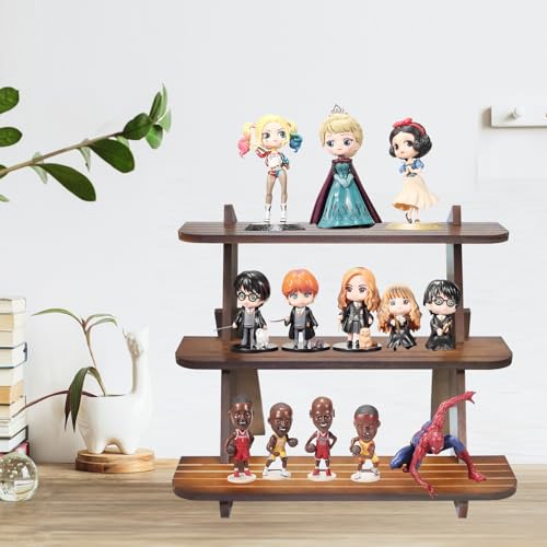 Wooden Display Stand, Tiered Cupcake Stand, 3 Tier Display Stand Riser, Rustic Risers Dessert Table Display Shelf Spice Rack Organizer Holder, Cologne Stand Perfume Organizer Stand - color: Walnut-L