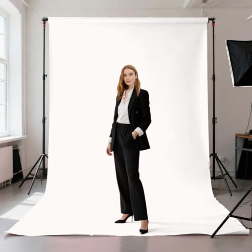 Ivory Portrait Backdrop 8x10ft Zoom Meeting Photo Studio Shooting Props - color: Ivory, size: 8X10ft
