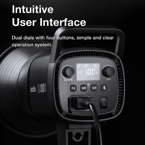 Godox SL100Bi 2 Light Kit 100W Continuous LED Video Light bowens mount photography lighting with Softbox Light stand for video recording, YouTube Gaming keylight, Portrait Shooting, Location Interview