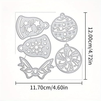 Lapoo Festivals Metal Cutting Die for Scrapbooking - Durable, Cut Stencils for DIY Scrapbook Photo Album Decorative Paper Card, Card Making Supplies, Embossing (Christmas Bells and Bows 4.7 x 4.6 in) - style: Christmas Bells and Bows 4.7 x 4.6 in