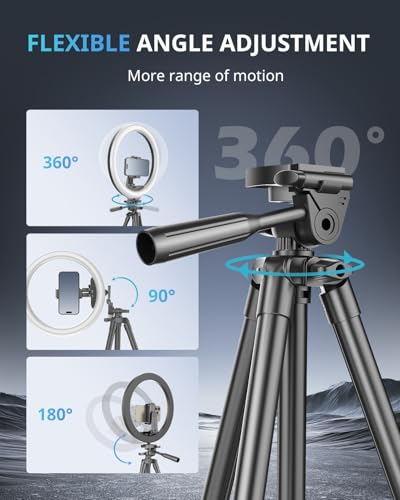 UBeesize 12 inch Ring Light with Stand, Selfie Ring Light with 50" Extendable Tripod Stand & Phone Holder for Live Stream/Makeup/YouTube Video - size: 12in, style: Standard