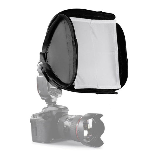 REFLEX CAMERA 9"x9" (23x23cm) Portable Softbox Flash Diffuser for DSLR Speedlite, Dual-Layer Reflective Lighting Modifier, Foldable Photo Studio Light Cover with Bag, Compatible with Canon, Nikon Sony