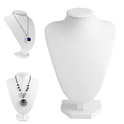 Faux Leather Mannequin Jewelry Necklace Display Holder Neck Bust Stand Showcase