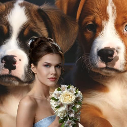 Puppies Dogs Pets Animals Backdrop Background for Photography 5x7ft Photobooth Professional Photo Backdrop Curtains Video Photography Studio Photo Backgrounds Banner Booth Background Screen Parties - color: Puppies Dogs Pets Animals