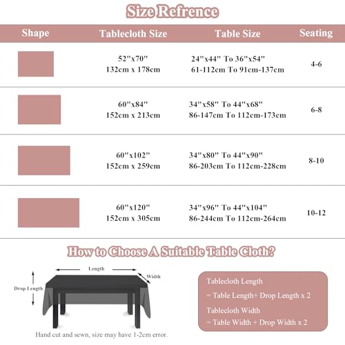 VClife Shabby Chic Pink White Floral Tablecloth for 6-8 Seaters (60"x120") Washable Cotton Linen Table Cloth with Tassel for Christmas Thanksgiving Dinning Party Kitchen Home - color: Pink Flowers, size: 120" x 60" (Rectangular)