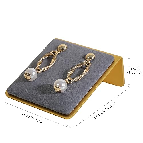 Velvet earrings holder for girls, Grey earring organizer board, Gold earring stand display for selling【Grey】 - color: Grey