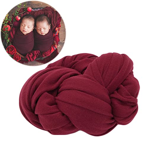Zeroest Newborn Photography Outfits Props Stretch Wraps for Baby Boys & Girls Photoshoot Posing Blanket (Wine) - color: Wine
