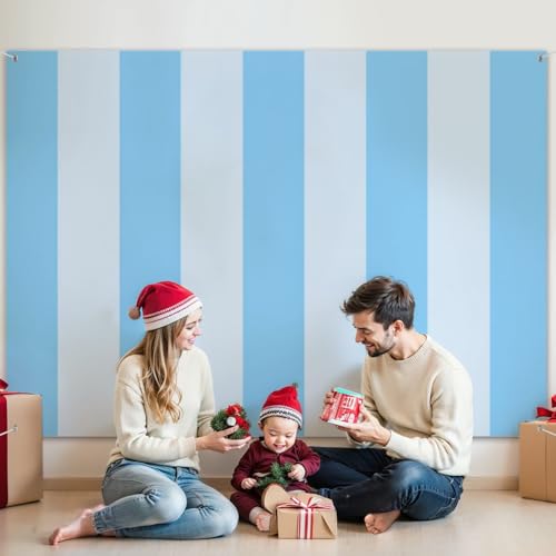 5x7ft Photography Backdrop Blue Stripes Soft Shades Light Blue Photo Backdrop Photography Background for Photoshoot Portrait Video Party Photo Studio Prop Booth - color: Color1