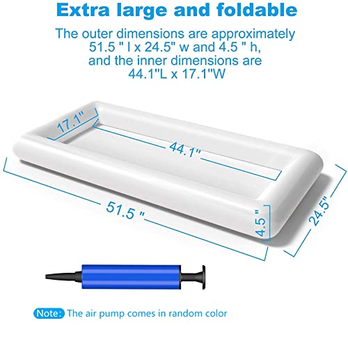 Jasonwell 3 PCS Inflatable Serving Bars Ice Buffet Salad Serving Trays Food Drink Holder Cooler Containers Indoor Outdoor BBQ Picnic Pool Party Supplies Luau Cooler w Drain Plug - style: 3 PCS