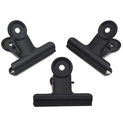 Coideal Black Bulldog Paper Clips 2 Inch, 20 Pack Large Metal Hinge Clips Binder Bull Clip Clamps for Food Bags, Pictures Photos, Art Crafts, Office Supply (50mm) - color: Black