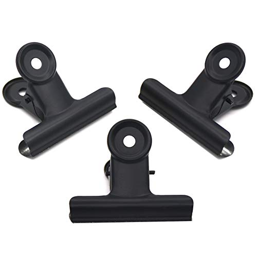 Coideal Black Bulldog Paper Clips 2 Inch, 20 Pack Large Metal Hinge Clips Binder Bull Clip Clamps for Food Bags, Pictures Photos, Art Crafts, Office Supply (50mm) - color: Black