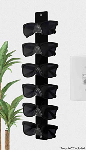 Marketing Holders 2 Pack Eyewear Holder 6 Pair Wall Mount with Hanging Hardware Automotive Plants Mining Sites Safety Glasses Rack for Optical Centers and Outlet Stores Black Acrylic - size: 6 Tier Black