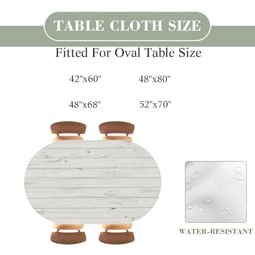 Wood Texture Background Oval Table Cloth Cover Fitted Tablecloth with Elastic Edge Tablecloths Washable Cloths for Parties, Restaurants, Gatherings, Fits 48"x80" Oval TablesStyle 121 - color: Wood Texture -10, size: 80" x 48" (Oval)