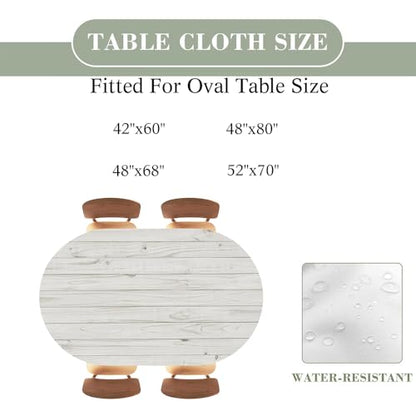Wood Texture Background Oval Table Cloth Cover Fitted Tablecloth with Elastic Edge Tablecloths Washable Cloths for Parties, Restaurants, Gatherings, Fits 48"x80" Oval TablesStyle 121 - color: Wood Texture -10, size: 80" x 48" (Oval)