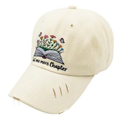 INVULNERABLE Funny Trucker Hat Embroidered Hat Baseball Cap Hats Men Funny Hats Women - color: Just One More Chapter