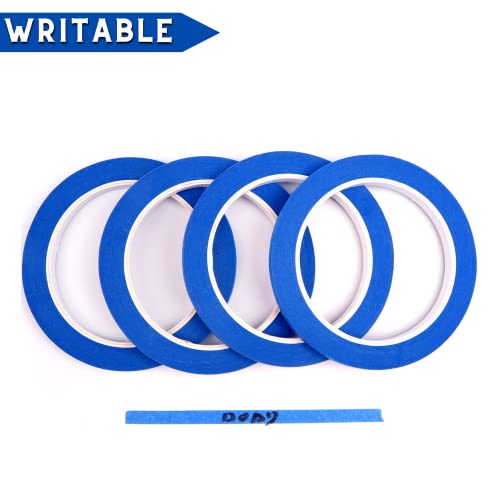 Blue Painters Tape 1/4 Inches x 30 Yards - Multi Surface Use - 120 Yards Total - 4 Rolls - size: 0.25"