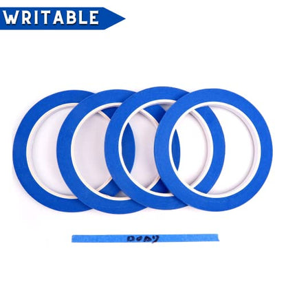 Blue Painters Tape 1/4 Inches x 30 Yards - Multi Surface Use - 120 Yards Total - 4 Rolls - size: 0.25"
