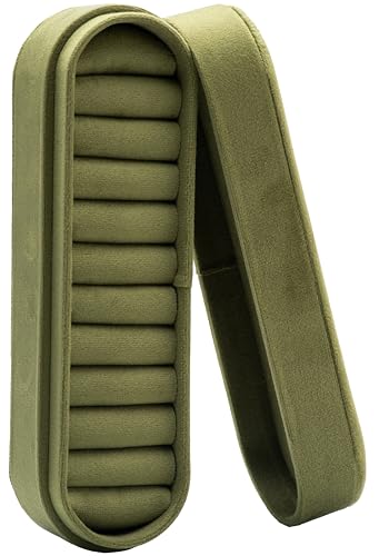 Velvet Small Multiple Ring Box Portable Organizer Display Storage Travel Case Jewelry Earring Holder for Wedding Birthday Christmas Day (Olive Green) - color: Olive Green