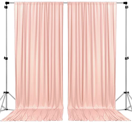 AK TRADING CO. 10 feet x 8 feet IFR Polyester Backdrop Drapes Curtains Panels with Rod Pockets - Wedding Ceremony Party Home Window Decorations - Blush Pink - color: Blush Pink, size: 10 ft x 8 ft