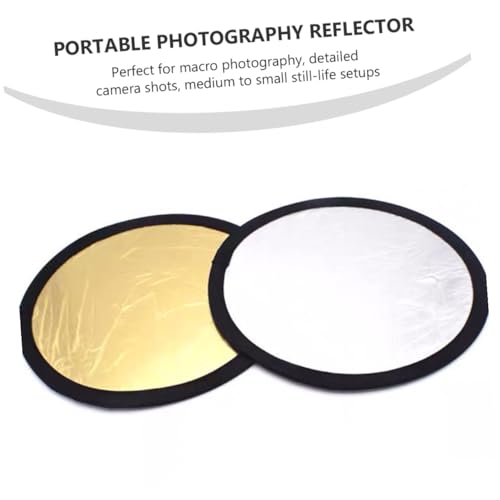 NUOBESTY 2pcs 30cm Photography Light Bounce Board 2-in-1 Gold Silver Collapsible Photo Reflector for Studio and Outdoor Shooting, Portable Lighting Accessories for Photographers