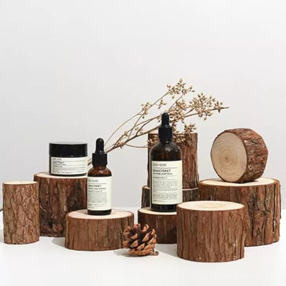 9PCS Wood Product Photography Props Set, Natural Forest Wood Photo Props for Jewelry Cosmetis Perfume Soap