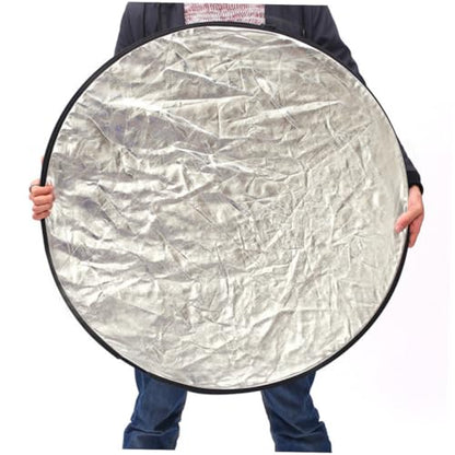 Foldable 5-in-1 60cm Photography Reflective Board and Light Diffuser for Camera Lighting, Portable Photo Reflector for Cosmetics and Jewelry, Outdoor Studio Accessory with Carrying