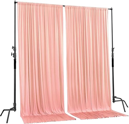 AK TRADING CO. 10 feet x 8 feet IFR Polyester Backdrop Drapes Curtains Panels with Rod Pockets - Wedding Ceremony Party Home Window Decorations - Peach - color: Peach, size: 10 ft x 8 ft