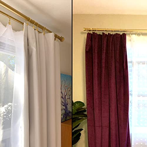 WeeksEight 40 Pack Gold Curtain Rings with Clips, Curtain Hooks Hangers Clip Rings for Hanging Drapes Bows Hat, Drapery Rings 1.26 in I D, Fits up to 1 in Diameter Curtain Rod. - color: Gold, size: 1.26" I D Set of 40