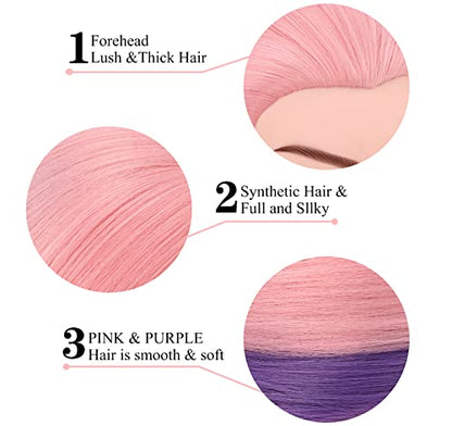 Mannequin Head with Hair, Beauty star 29" Cosmetology Doll Dressing Head for Hair Styling, Manikin Head to Hairstylist Practice on, Hairdressing Training Braiding Heads with Clamp Stand - color: Pink