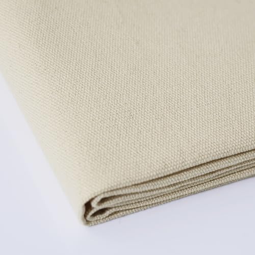 10oz Heavy Duty Cotton Canvas Fabric 60" x 80", Thick Cotton Duck Cloth for Painting, Sewing, Crafts, Tote Bags, Embroidery, Home Decor, Drop Cloth (Beige) - color: Beige, size: 60" x 80"