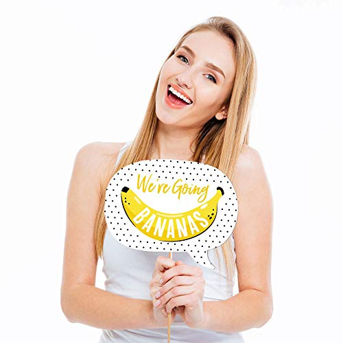 Big Dot of Happiness Funny Let's Go Bananas - Tropical Party Photo Booth Kit - 10 Piece