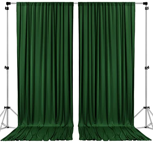 AK TRADING CO. 10 feet x 8 feet IFR Polyester Backdrop Drapes Curtains Panels with Rod Pockets - Wedding Ceremony Party Home Window Decorations - Hunter Green - color: Hunter Green, size: 10 ft x 8 ft