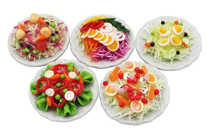 Handmade Miniature Salad – 1:6 Scale Realistic Clay Food for Dollhouses, Doll Accessories, DIY Crafts & Collectible Miniature Kitchen Decor