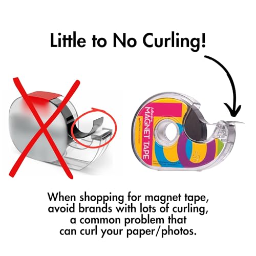 Dowling Magnets Adhesive Magnet Tape, 1 roll (25 ft x .75 in) in Dispenser, Thin Dark Gray, for Paper and Photos. Item 735001