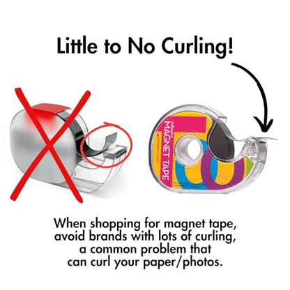 Dowling Magnets Adhesive Magnet Tape, 1 roll (25 ft x .75 in) in Dispenser, Thin Dark Gray, for Paper and Photos. Item 735001