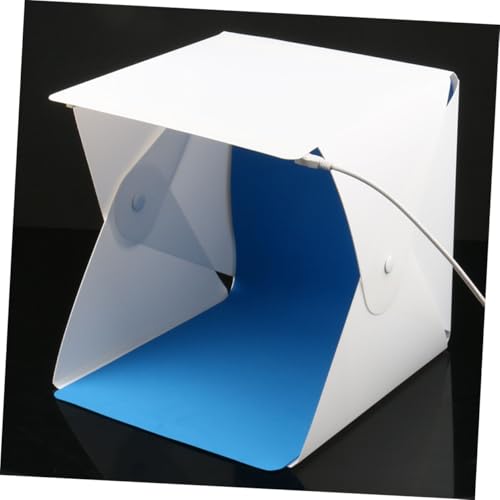PRETYZOOM 20cm Folding Photography Light Tent with Dual LED Bars, Portable Mini Photo Light Box Kit with 4 Color Backdrops for Product Shooting and Jewelry Photography