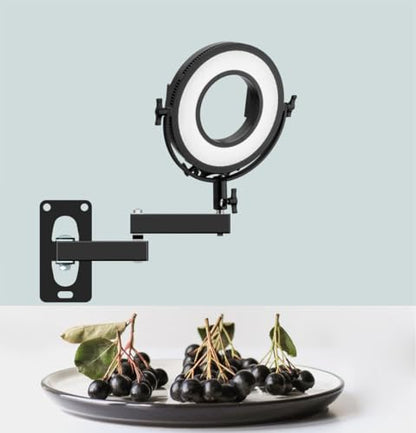 Photographic Wall Mounting Boom Arm Stand: Fold Extend Adjustable 12in Long Bracket,Heavy Duty Wall Mount,Multi Angle,for Photography Strobe Light Monolight,Softbox,Ring Light,Live Broadcast