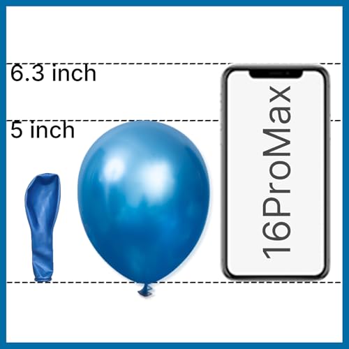 PartyWoo Metallic Blue Balloons 100pcs 5 Inch Small Mini Chrome Blue Latex Balloons for Graduation Wedding Baby Shower Engagement Baby Shower Wedding Bachelorette Birthday Party Decorations Blue-G106 - color: Blue-g106, size: 5 inch