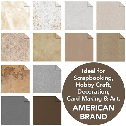 Timeworn Textrue12x12 Scrapbooking Cardstock Decorative Paper for Card Making Background Origami Textured Decorative Scrapbook Paper Scrapbook Materials Supplies